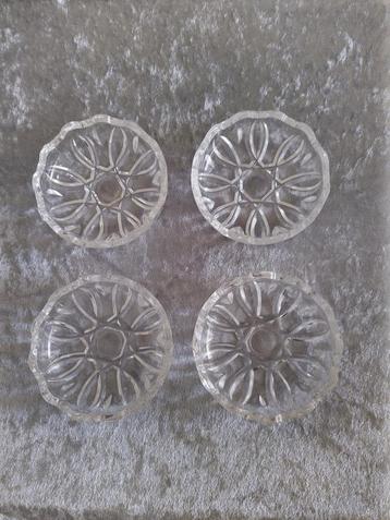 4 Glazen Onderzetters - 8.5 cm beschikbaar voor biedingen