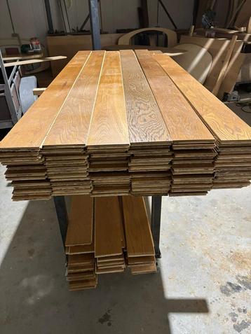 Eiken houten lamel parket vloer 40m2 227cm, 13,8cm breed beschikbaar voor biedingen