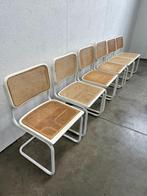 Zes Vintage Cesca Design Stoelen, Witte Uitvoering, 1980's, Gebruikt, Wit, Onbekend, Ophalen of Verzenden