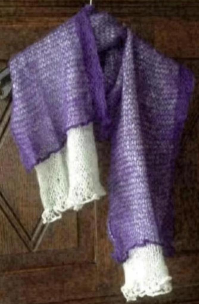 Paarse damessjaal, sjaal, shawl, das; CARO, C.A.R.O., Kleding | Dames, Mutsen, Sjaals en Handschoenen, Zo goed als nieuw, Sjaal