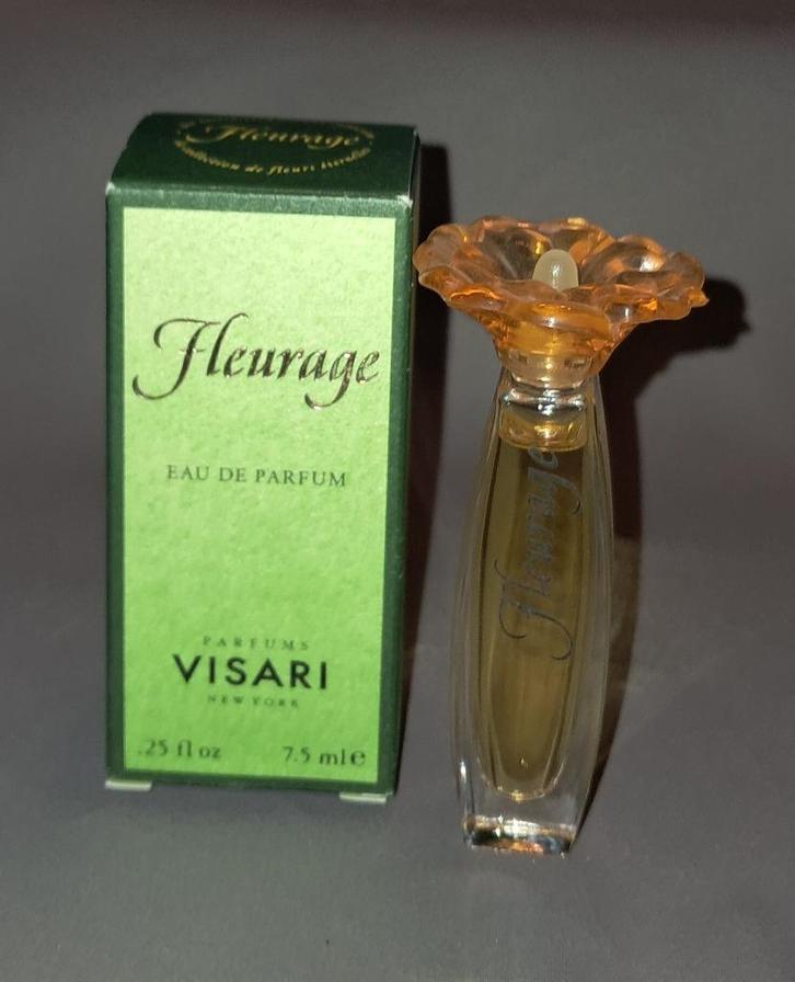 Volle parfum miniatuur - Fleurage Visari + Doosje, Verzamelen, Parfumverzamelingen, Zo goed als nieuw, Miniatuur, Gevuld, Ophalen of Verzenden
