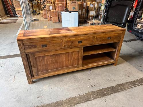 Teak houten dressoir 190cm, Huis en Inrichting, Kasten | Dressoirs, Gebruikt, 150 tot 200 cm, 25 tot 50 cm, Met lade(s), Met deur(en)