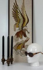 Vintage handgemaakt adelaar schilderij grindkunst Eagle, Antiek en Kunst, Ophalen