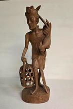 Baliaanse Handgemaakt Sculptuur, Man met Haan, Ophalen of Verzenden