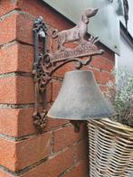Gietijzeren bel met Teckel, Ophalen of Verzenden, Zo goed als nieuw, Beeldje of Figuurtje