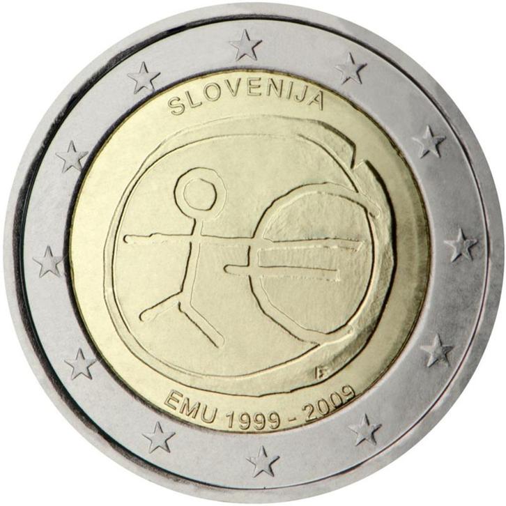2 euro Slovenie 2009 - 10 jaar EMU (UNC), Postzegels en Munten, Munten | Europa | Euromunten, Losse munt, 2 euro, Slovenië, Ophalen of Verzenden
