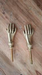 Deurknoppen handen vintage antiek, Ophalen of Verzenden, Brons
