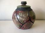 Gesigneerde Raku Nippon grote keramieken deksel pot vaas, Ophalen of Verzenden