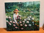Impressionistisch Schilderij Meisje in de Tuin, Antiek en Kunst, Kunst | Schilderijen | Klassiek, Ophalen