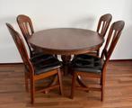 Massief eiken tafel met 4 stoelen., Huis en Inrichting, Complete eetkamers, Ophalen, Gebruikt, 4 tot 6 stoelen
