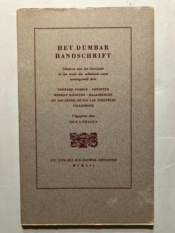HET DUMBAR HANDSCHRIFT.  Idioticon van het Overijsels  beschikbaar voor biedingen