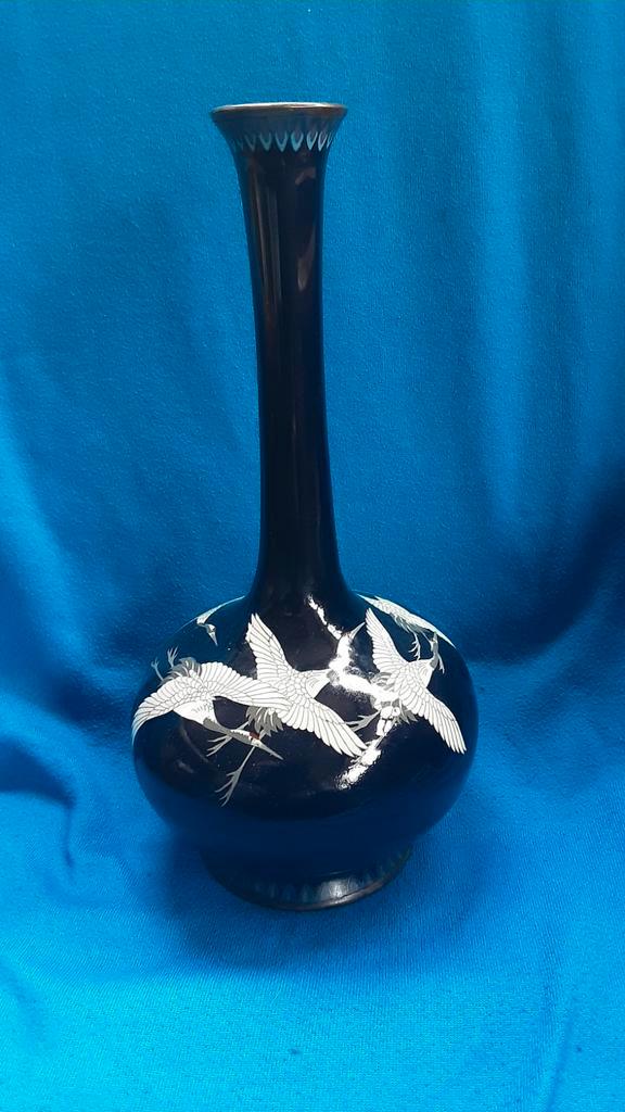 Japanse Cloisonné Vaas - Meiji Periode, Antiek en Kunst, Antiek | Vazen, Ophalen of Verzenden