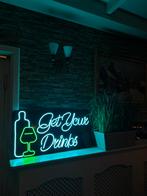 Neon LED Wandlamp "Get Your Drinks" - Nieuw!, Huis en Inrichting, Lampen | Hanglampen, Ophalen of Verzenden, Nieuw, Kunststof