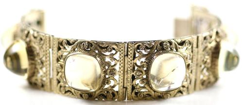 Citrien armband Holland circa 1900 zeer zeldzaam, Sieraden, Tassen en Uiterlijk, Antieke sieraden, Armband, Zilver, Met edelsteen
