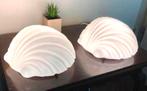 Twee vintage Glashütte Limburg schelp lampen opaline glas., Huis en Inrichting, Lampen | Wandlampen, Ophalen of Verzenden, Glas