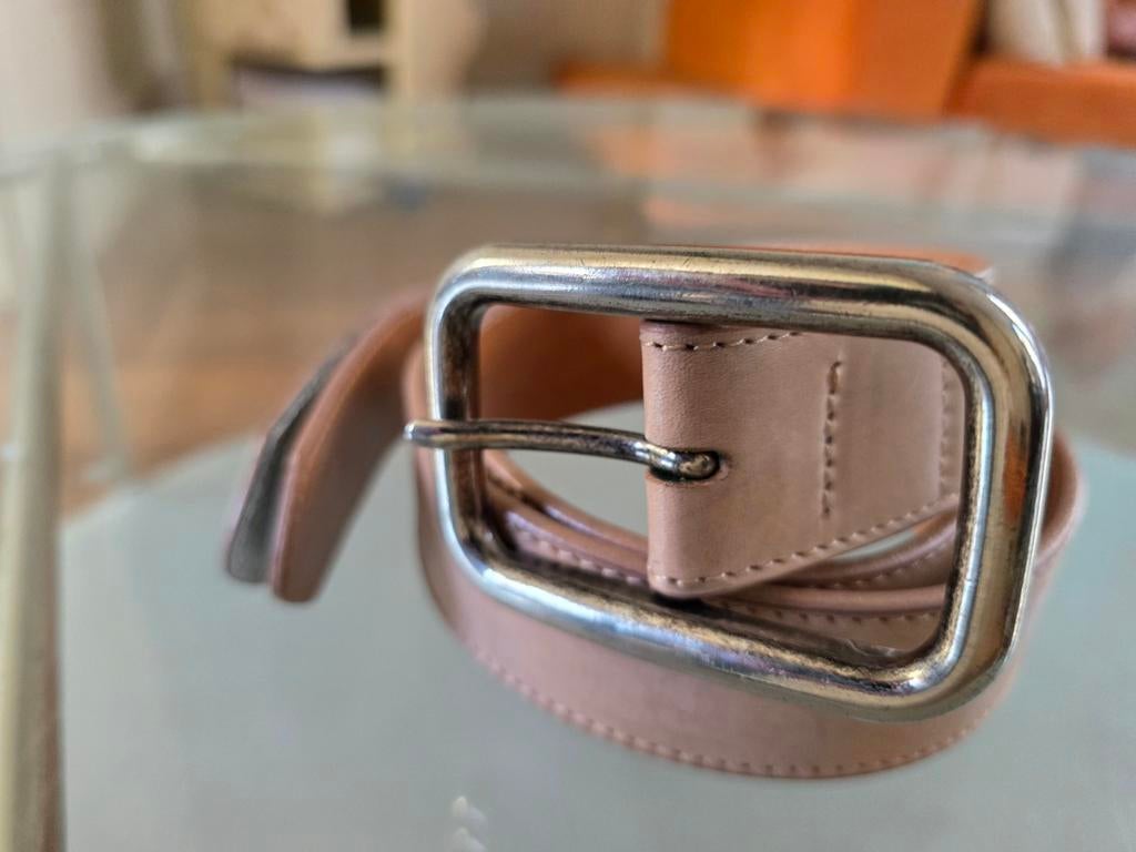 Dries van Noten Riem Oudroze 80 Zilver, Kleding | Dames, Echt leder, Dries van Noten, Ophalen of Verzenden, Zo goed als nieuw