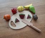 Houten snijfruit met plank en mes, Ophalen, Gebruikt