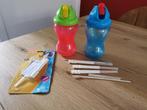 Nuby oefenbekers Flip-It met rietjes, Ophalen of Verzenden, Zo goed als nieuw