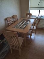 Gratis eettafel met 6 stoelen om op te halen., Huis en Inrichting, Ophalen, Gebruikt, Glas, 50 tot 100 cm