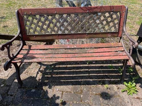 Tuinbankje gietijzer (opknapper), Tuin en Terras, Tuinbanken, Gebruikt, Ophalen