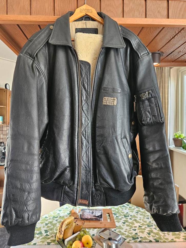 hele mooie z.g.a.n. Nickelson leren pilotenjas maat XXL, Kleding | Heren, Jassen | Winter, Zo goed als nieuw, Overige maten, Zwart