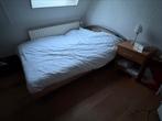 Logeerbed inclusief nachtkastje en matras., Huis en Inrichting, Ophalen, Gebruikt, Eenpersoons, Bruin