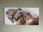 Abstract Schilderij Paarden - 101x51cm - Uitstekende Staat, Ophalen