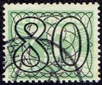 Nederland 1940, Guilloche opdrukken, 80 cent., Postzegels en Munten, Postzegels | Nederland, Verzenden, T/m 1940, Gestempeld