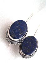 Zilver oorbellen met lapis lazuli, Sieraden, Tassen en Uiterlijk, Oorbellen, Nieuw, Met edelsteen, Knopjes of Stekers, Zilver
