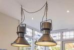 Originele industriële vintage lampen!, Huis en Inrichting, Lampen | Hanglampen, Ophalen, Gebruikt, Metaal, Minder dan 50 cm