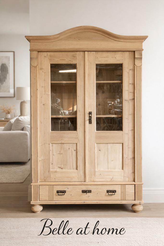 Houten vitrinekast wonen meubels meidenkast, Huis en Inrichting, Kasten | Vitrinekasten, Zo goed als nieuw, 150 tot 200 cm, 50 tot 100 cm