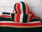 vintage set das, sjaal + wollen muts lekker warm super retro, Kleding | Dames, Verzenden