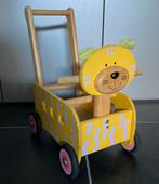 Houten loopwagen gele beer met verwijderbare babybeer achter, Ophalen of Verzenden, Gebruikt, Rij- of Hobbelspeelgoed