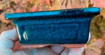 Bonsai schaal blauw geglazuurd aardewerk 12,2x8,8x5,1 beschikbaar voor biedingen