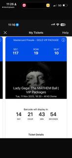 2x GOLD VIP PACKAGES Lady Gaga Antwerpen, Tickets en Kaartjes, Twee personen, November
