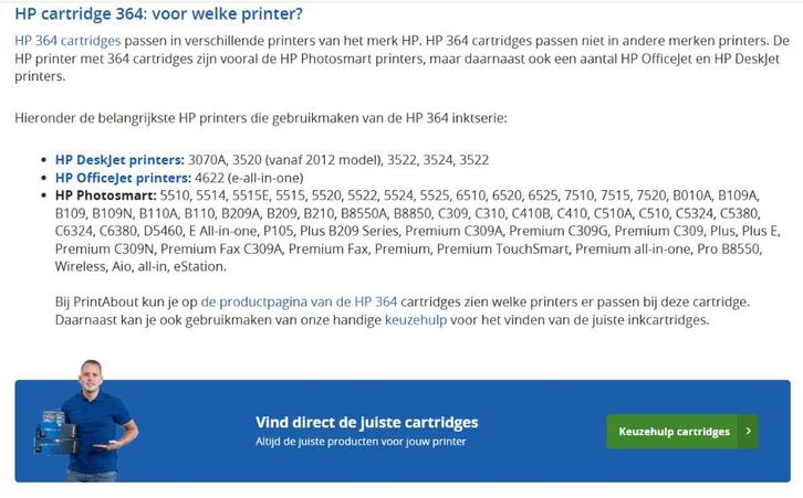 45 cartridges HP364 + Gratis HP Photosmart 7520 Printer, Computers en Software, Printers, Nieuw, All-in-one, Ophalen of Verzenden