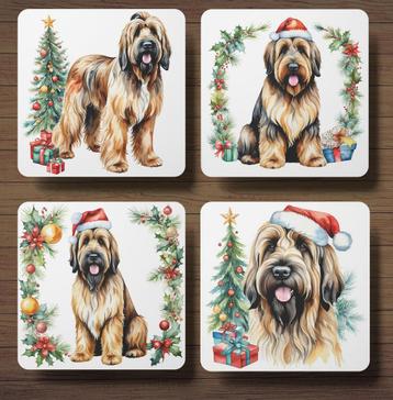 Briard Kerst onderzetters met houder beschikbaar voor biedingen