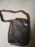 Design donkerbruine leren laptop / schoudertas,, Bruin, Nieuw, Leer, Ophalen