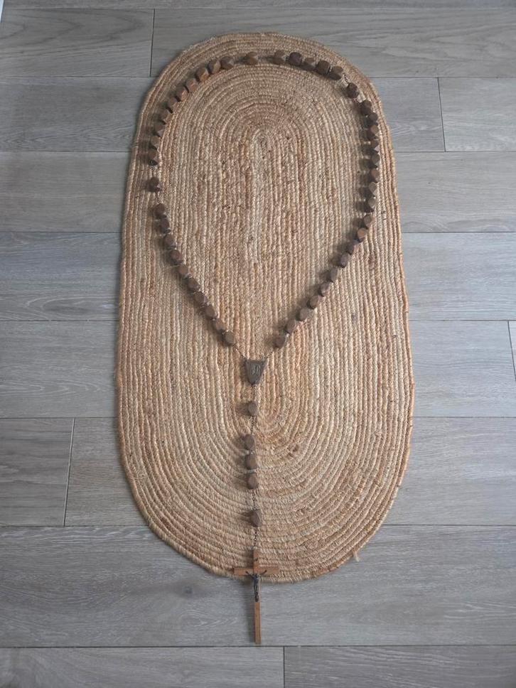 Grote Houten Rozenkrans N.D. Lourdes., Antiek en Kunst, Antiek | Religie, Ophalen of Verzenden