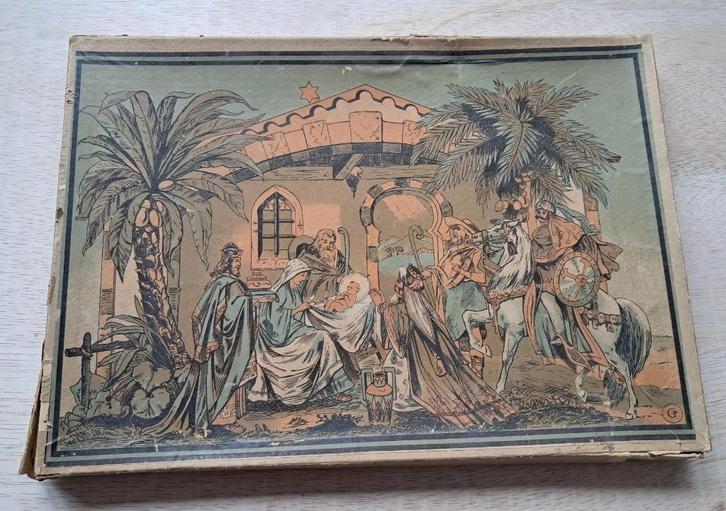 Kerststal rond 1920, Verzamelen, Religie, Gebruikt, Christendom | Katholiek, Overige typen, Ophalen of Verzenden