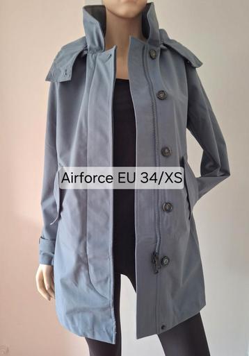 Donker grijs blauw Airforce regenjas / parka EU 34 / XS beschikbaar voor biedingen