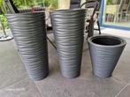 kunststof bloempotten, Tuin en Terras, Bloempotten, Kunststof, Rond, Tuin, Zo goed als nieuw