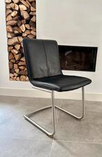 4/6/8/10 zwart leder Henders & Hazel design stoel rvs frame, Huis en Inrichting, Stoelen, Ophalen, Zwart, Henders en Hazel, Zo goed als nieuw