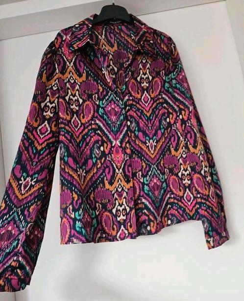 Fleurige blouse maat L, Kleding | Dames, Blouses en Tunieken, Zo goed als nieuw, Maat 42/44 (L), Paars, Ophalen of Verzenden