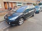 Peugeot 307 2.0 16V SW 2007 Zwart 7 persoons, Stof, Zwart, 4 cilinders, 7 stoelen