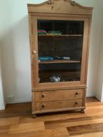 Antiek grenen vitrinekast in zeer goede staat., Huis en Inrichting, Kasten | Vitrinekasten, Ophalen, Gebruikt, Vintage, 50 tot 100 cm