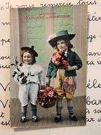 1912 Twee kindjes met bloemen (NN), Ophalen of Verzenden, Voor 1920, Gelopen, Kinderen