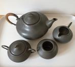 Amsterdamse School tinnen theeset, 4 stuks, ZTI Zeist, Verzenden