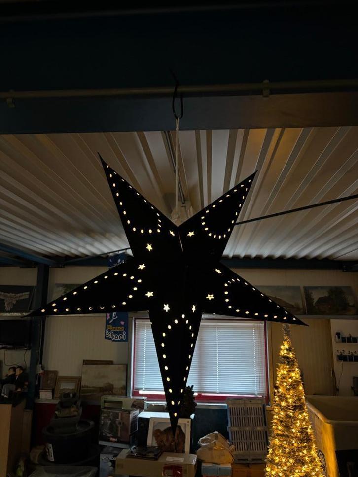 Kerstster opvouwbaar 60cm zwart led verlichting batterij, Diversen, Kerst, Nieuw, Ophalen of Verzenden
