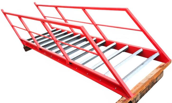 2.80m Stalen trap, indusriële magazijntrap. Vanaf €750,- ex., Doe-het-zelf en Verbouw, Ladders en Trappen, Gebruikt, Trap, 2 tot 4 meter